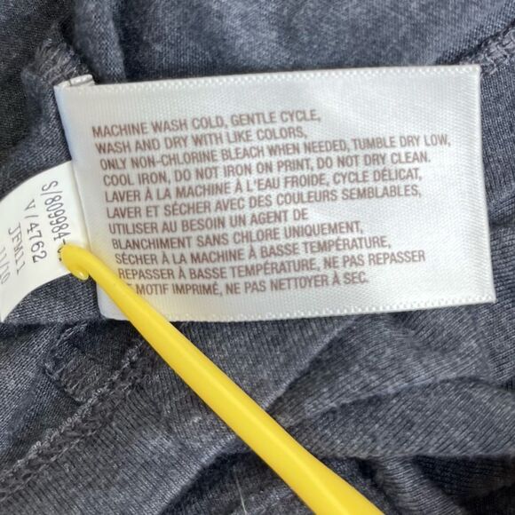 Old Navy Pintuck Button Front Short Roll Tab Gray V Neck Tunic T Women Large - Picture 9 of 13